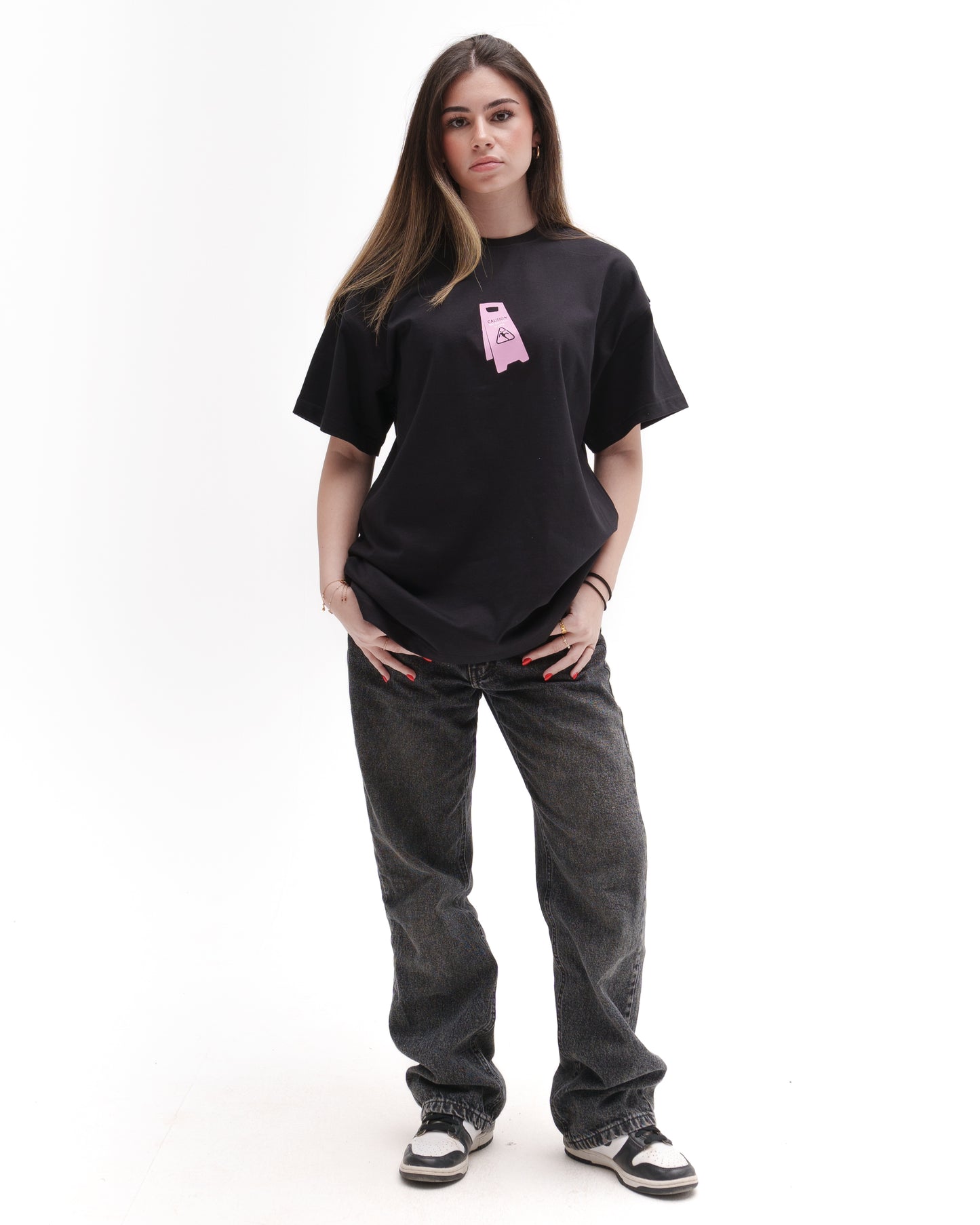 Caution Black Tee