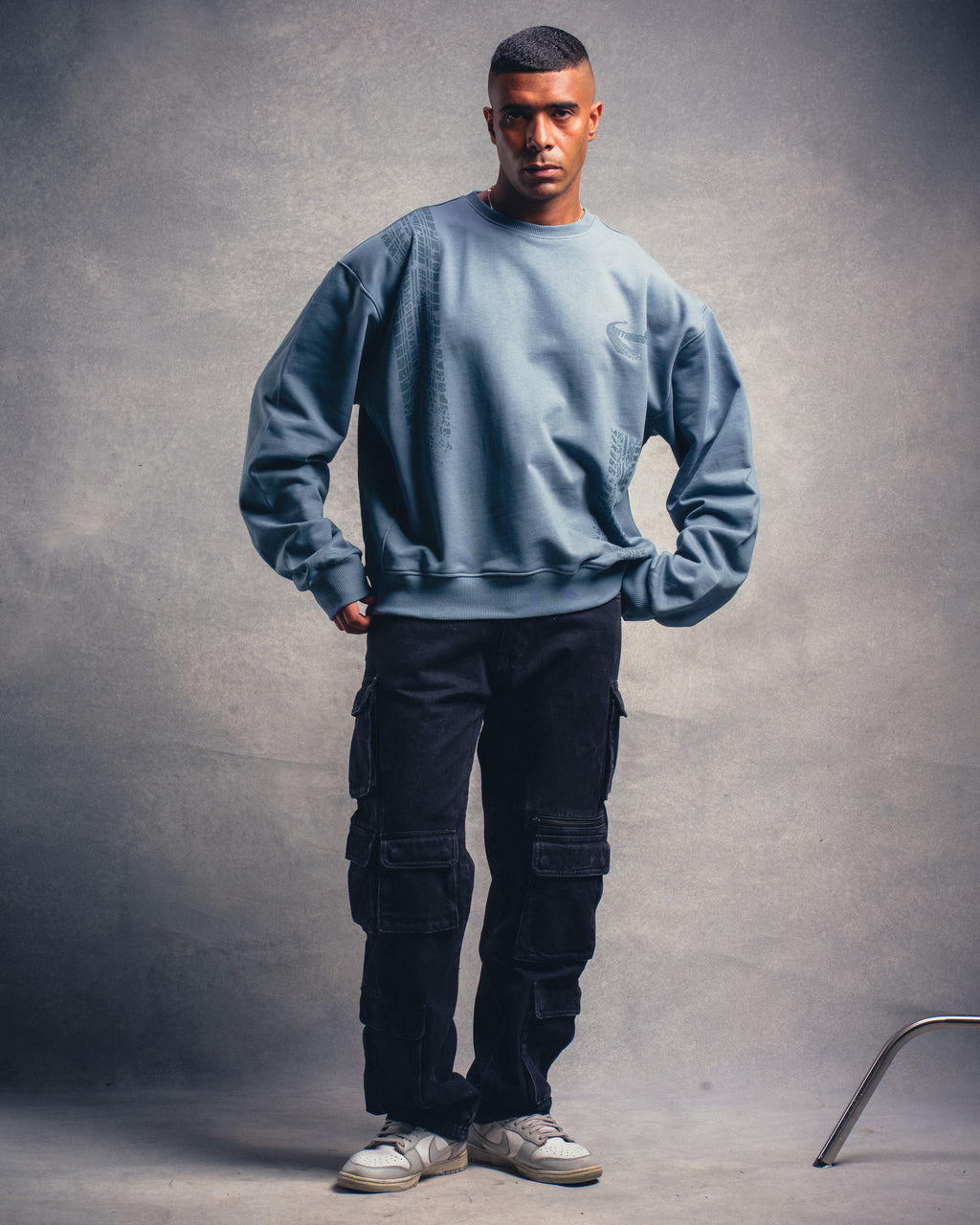 Tire Tracks Crewneck - Charcoal