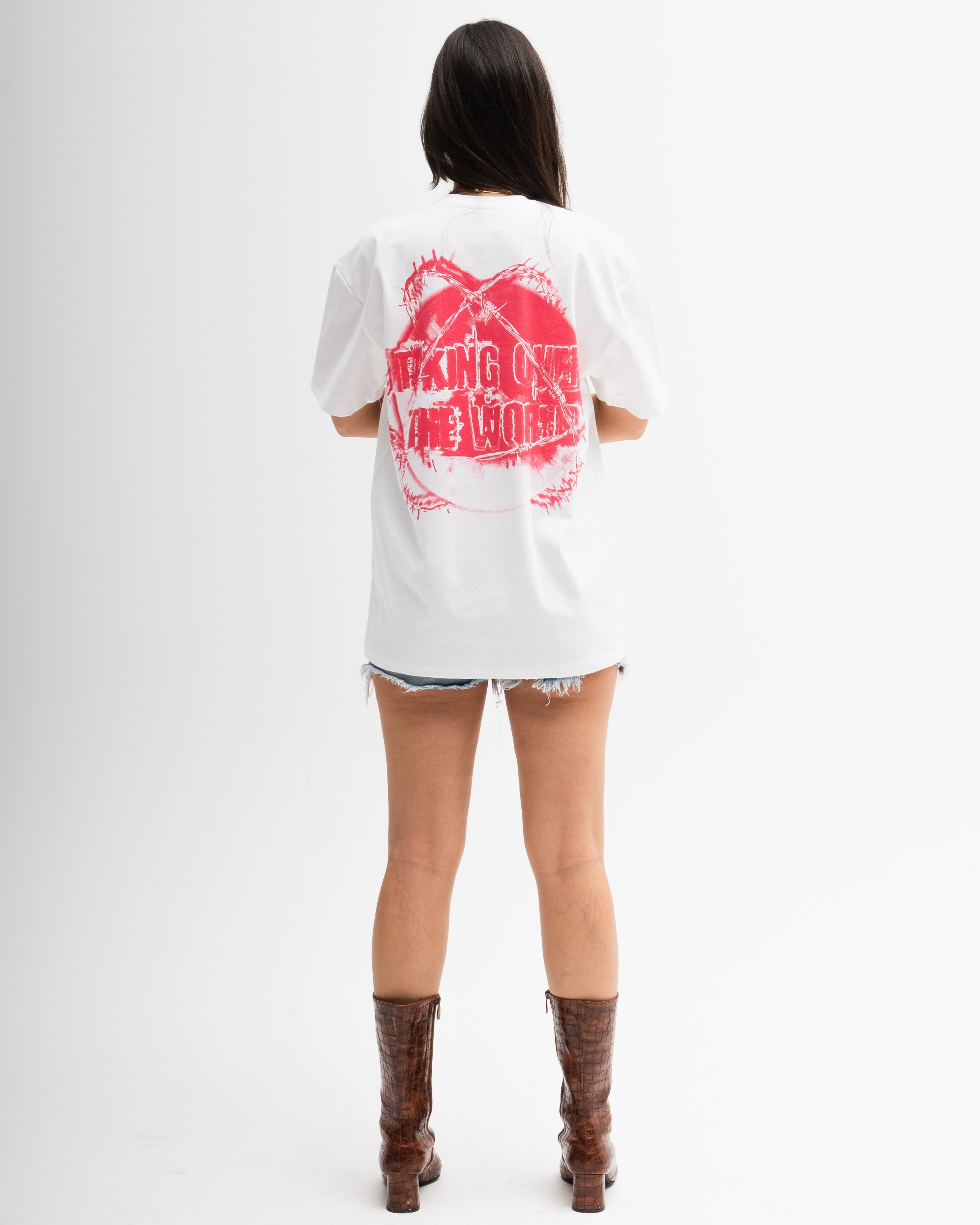 Taking Over The World Tee - White