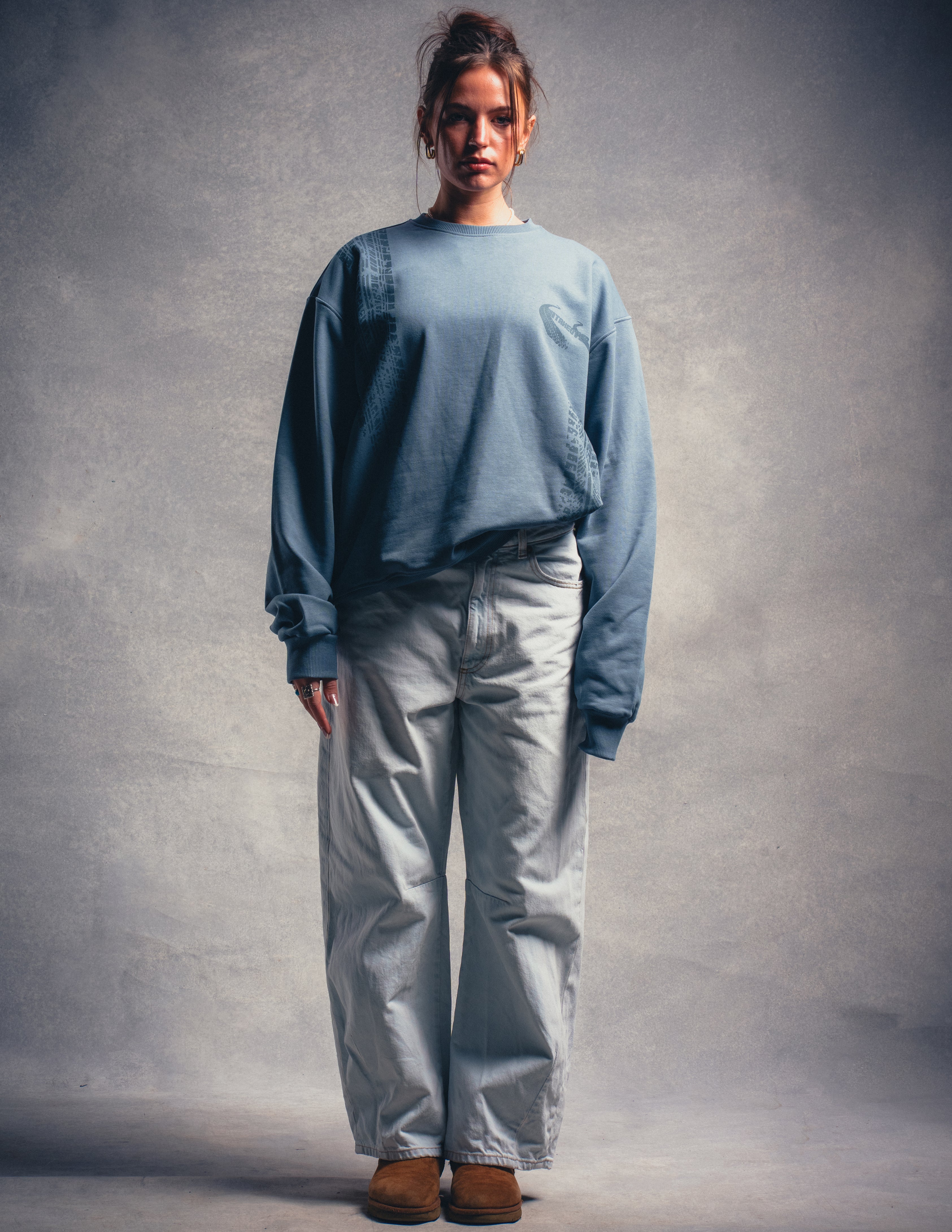 Tire Tracks Crewneck - Charcoal