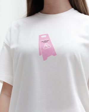 Caution White Tee