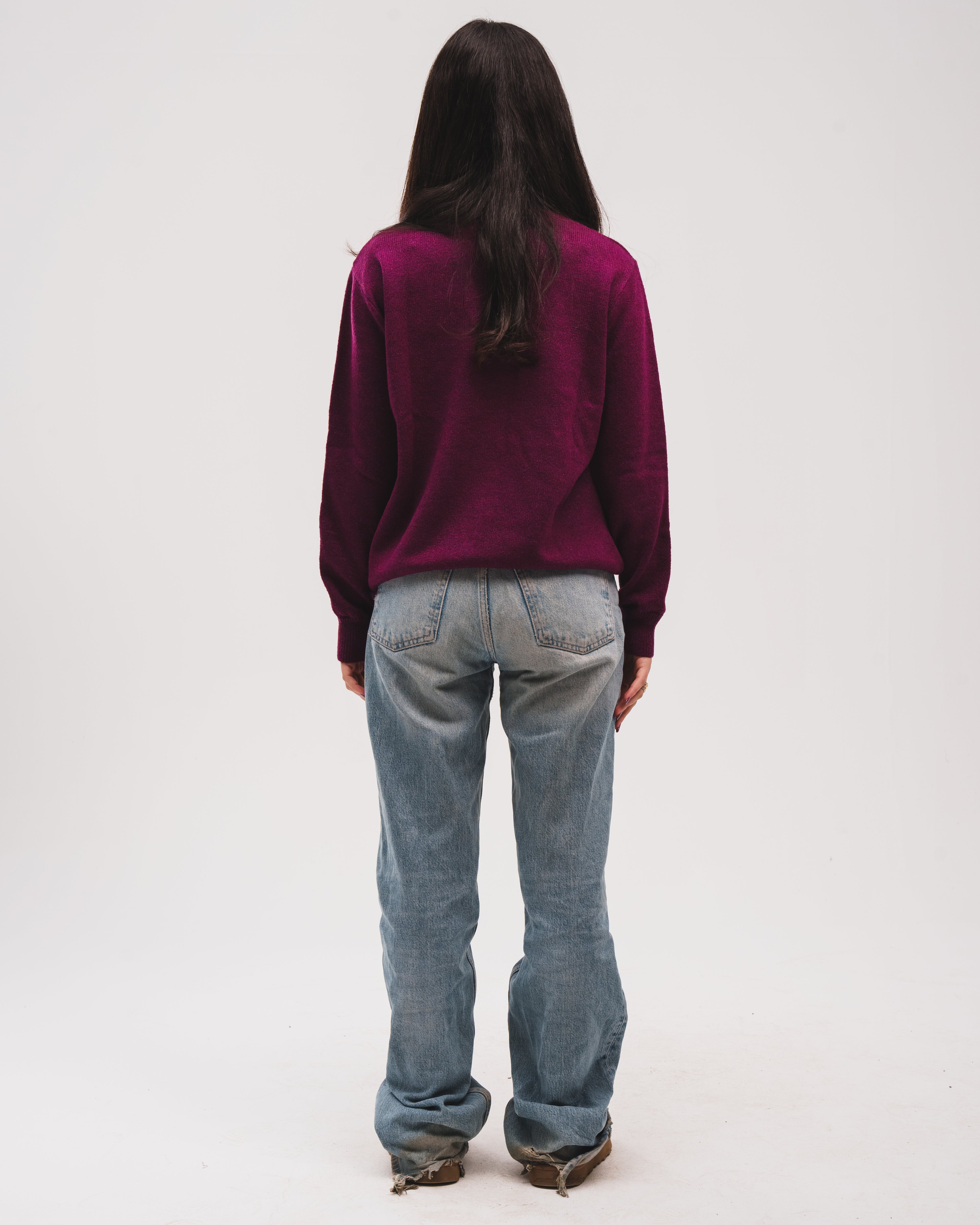 Burgundy Knitted Sweater