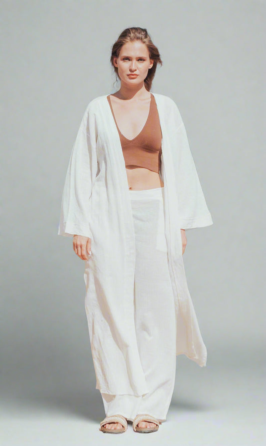 Beachside Kimono - White