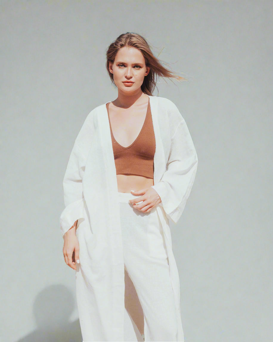 Beachside Kimono - White