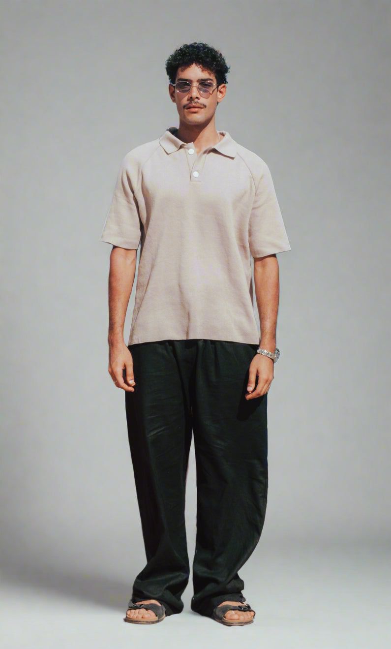 Everyday Knitted Polo - Beige