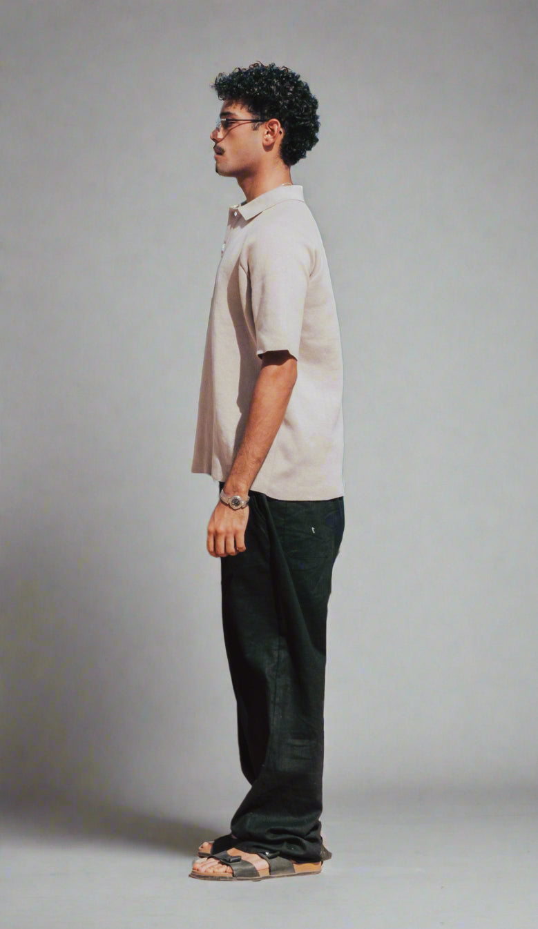 Everyday Knitted Polo - Beige