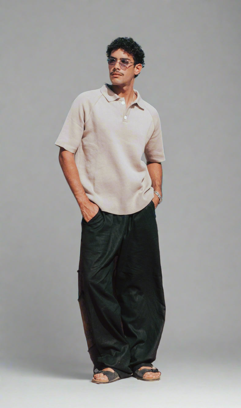 Everyday Knitted Polo - Beige