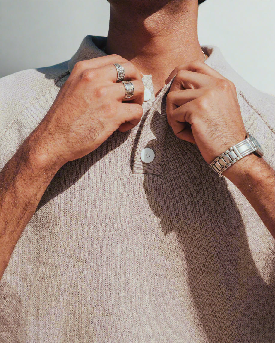 Everyday Knitted Polo - Beige