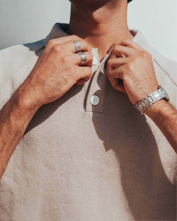 Everyday Knitted Polo - Beige
