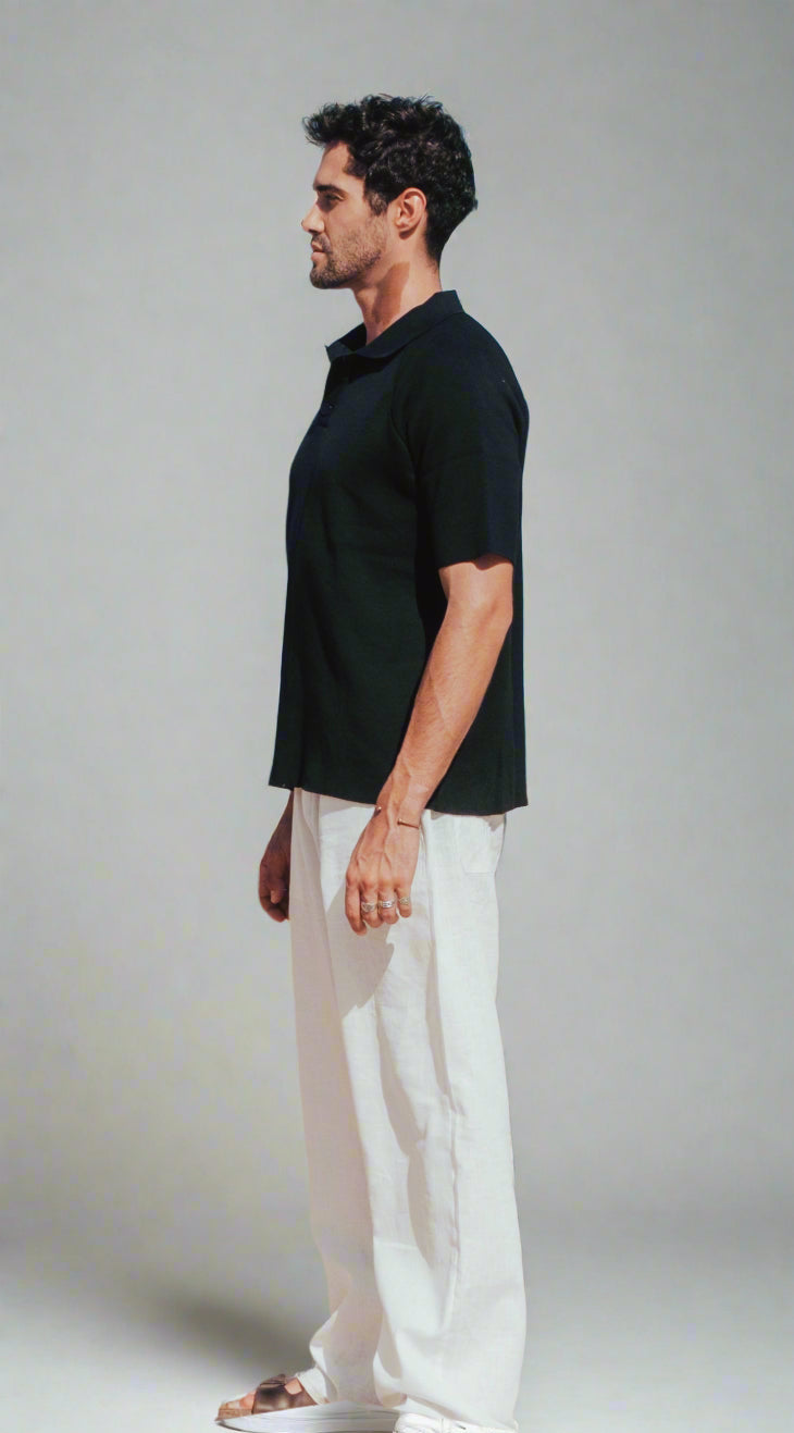 Everyday Knitted Polo - Black