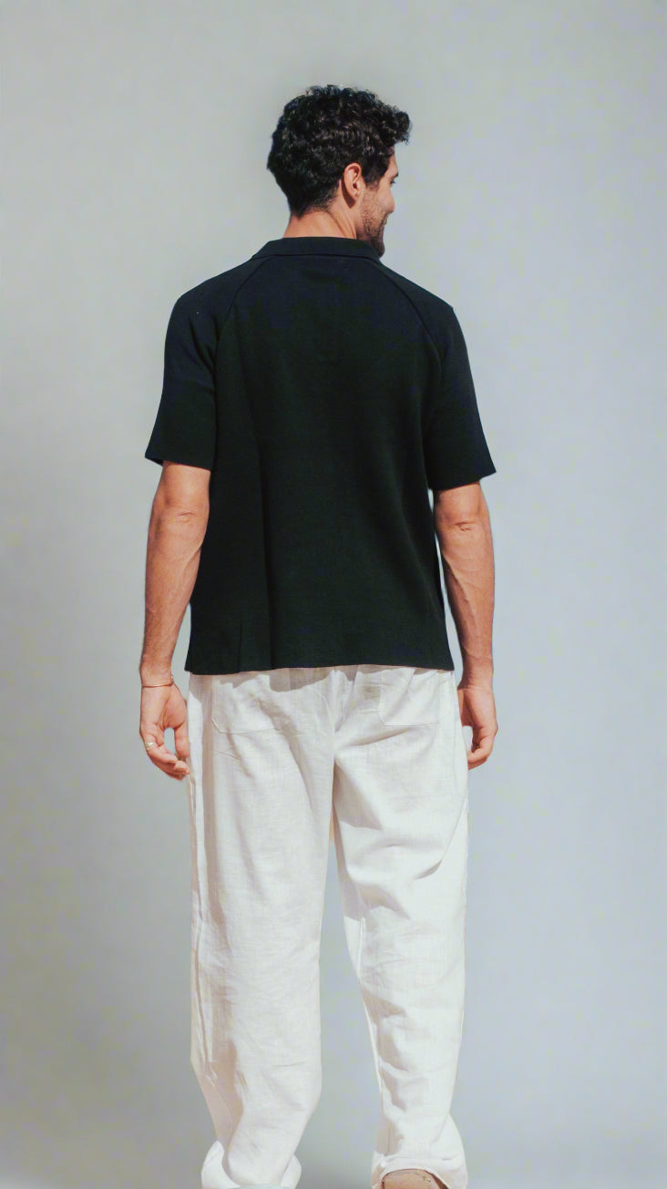 Everyday Knitted Polo - Black