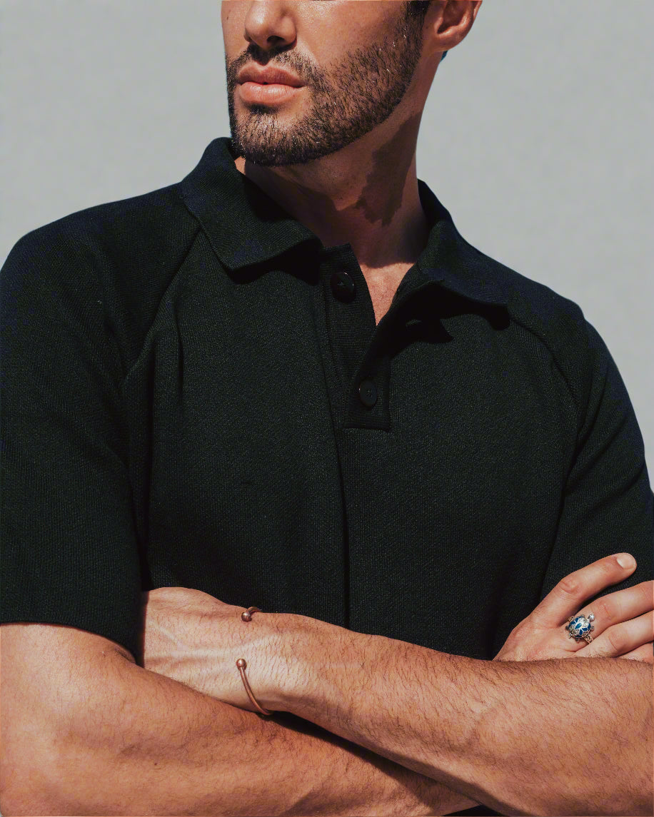 Everyday Knitted Polo - Black