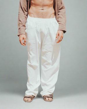 Men's Pure Linen Pants - White