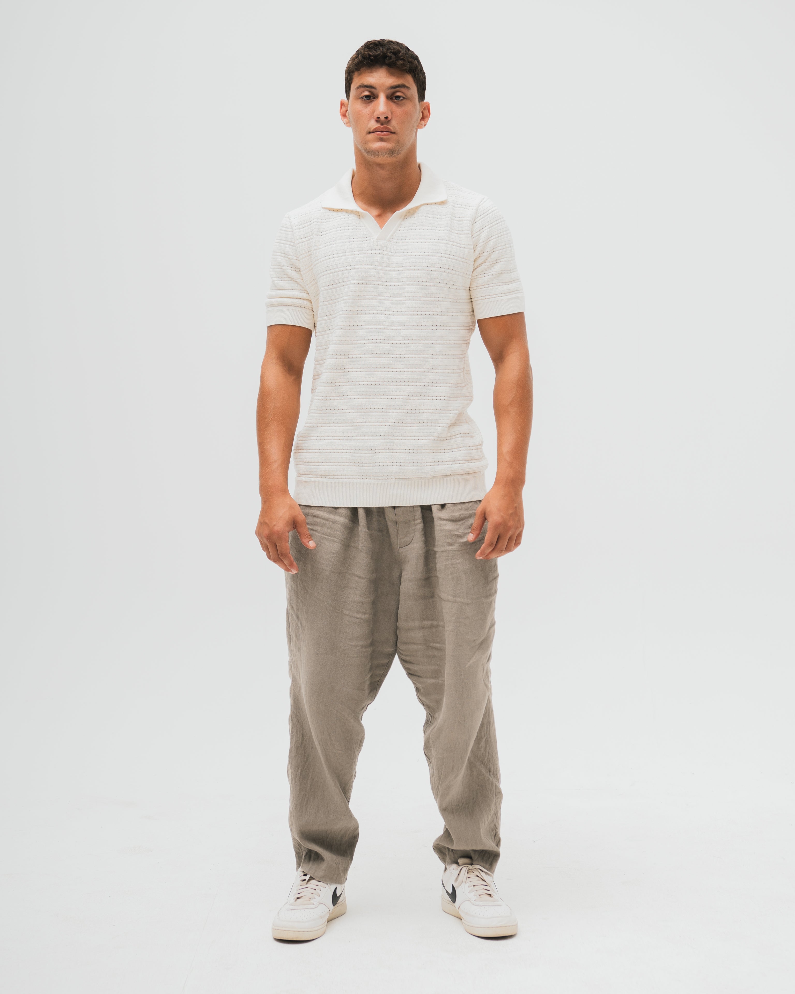 "Monte Carlo" Knitted Polo - Off White