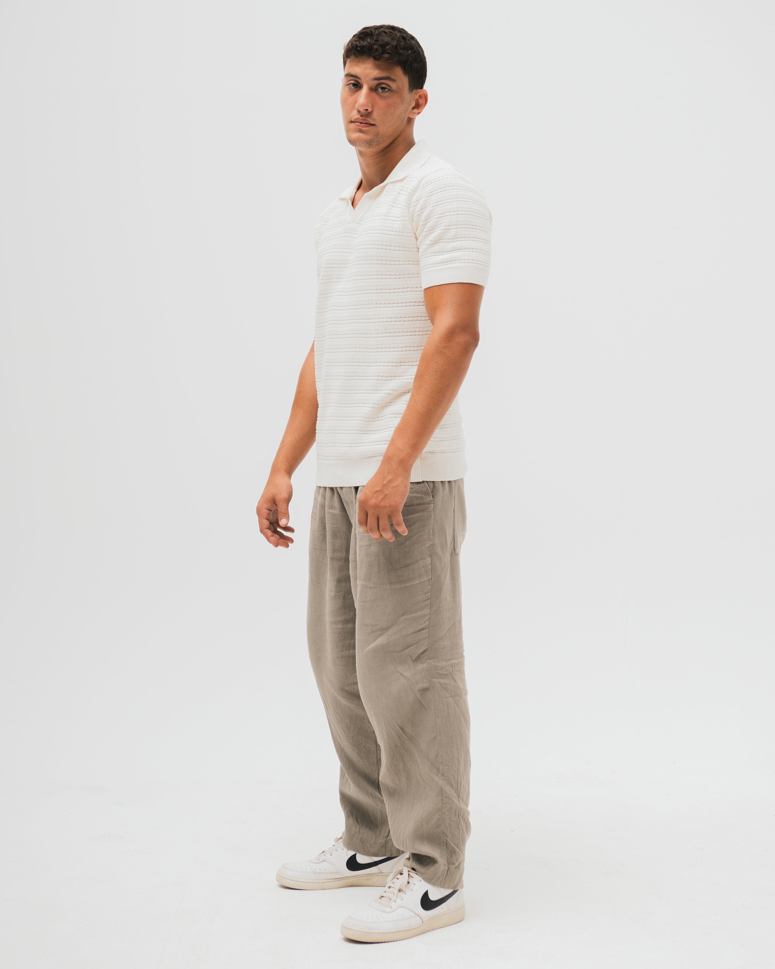 "Monte Carlo" Knitted Polo - Off White