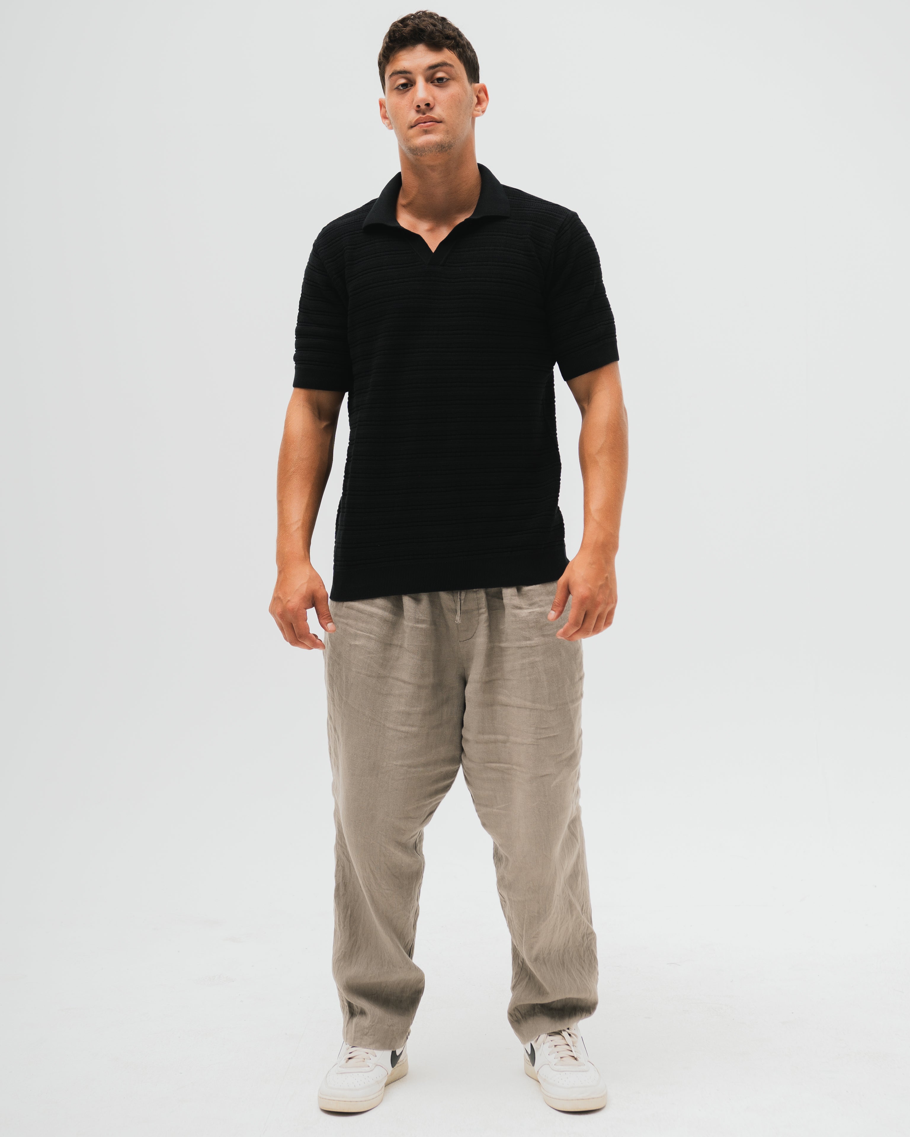 "Monte Carlo" Knitted Polo - Black