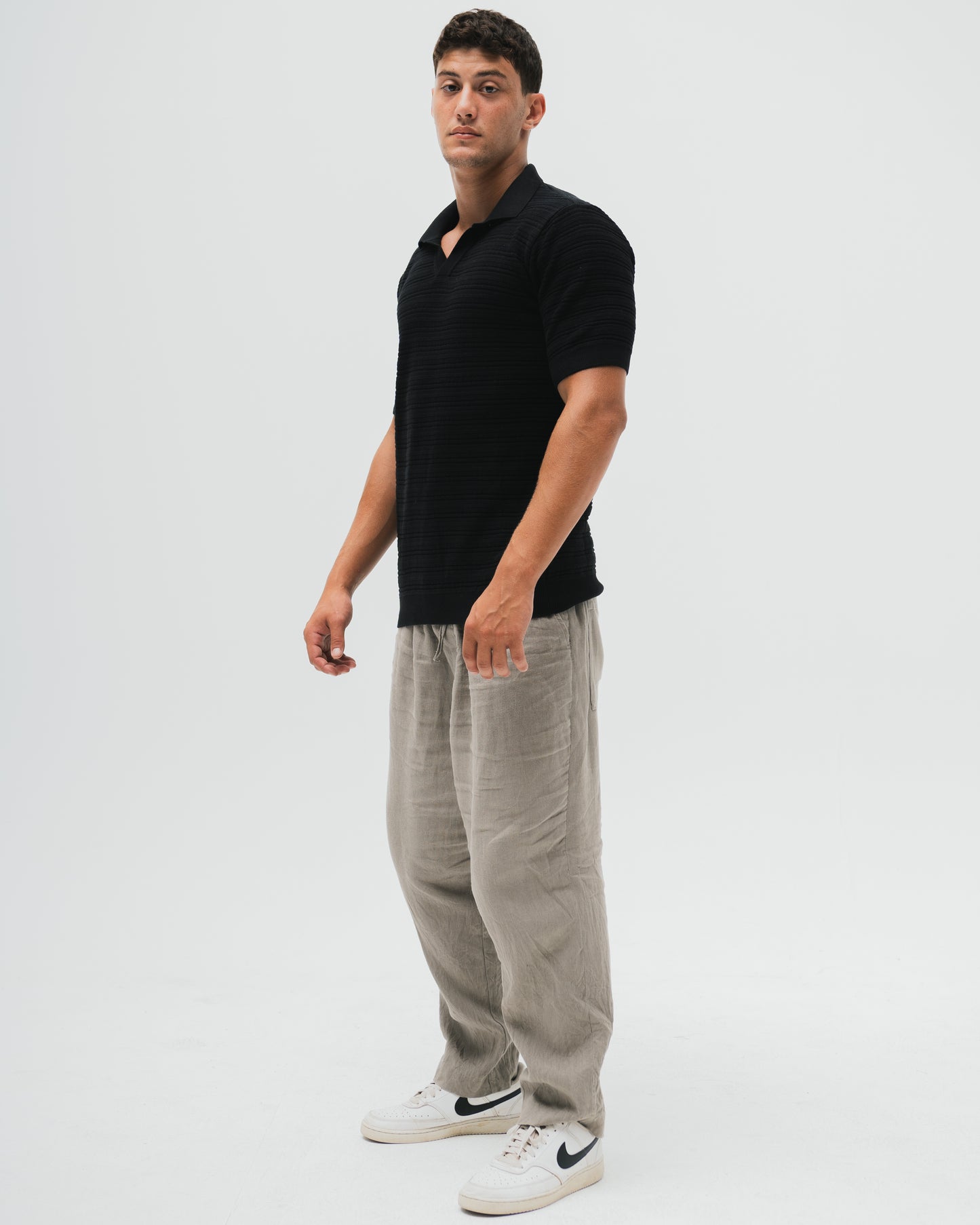 "Monte Carlo" Knitted Polo - Black