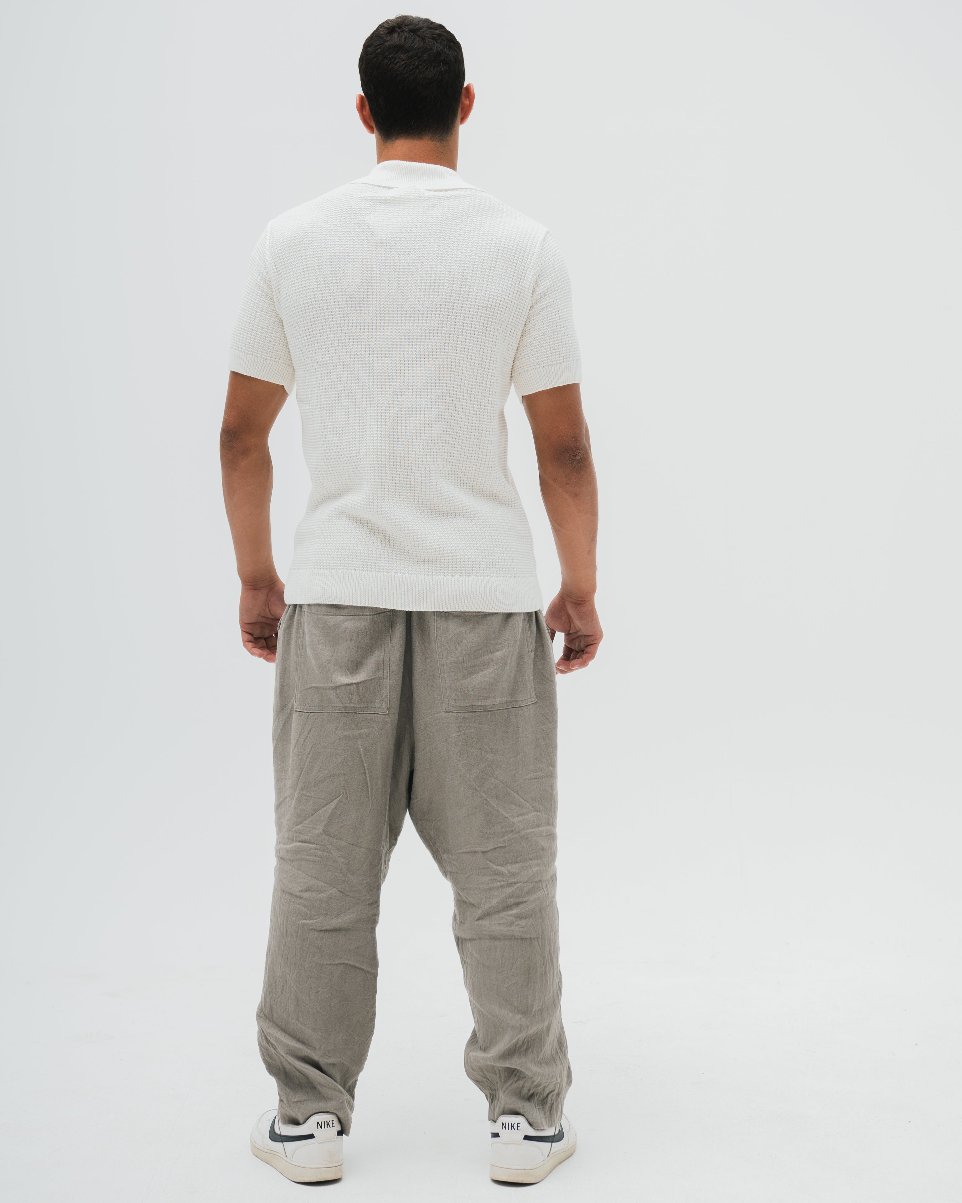 Bayside Loop Knitted Shirt  - White