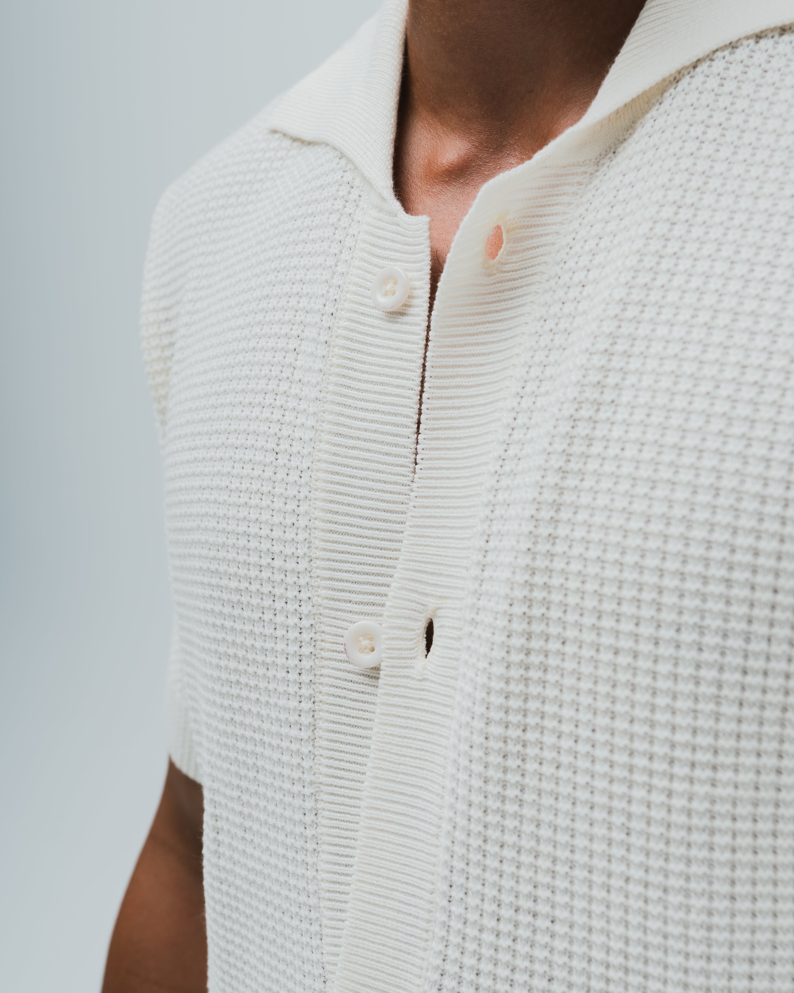 Bayside Loop Knitted Shirt  - White