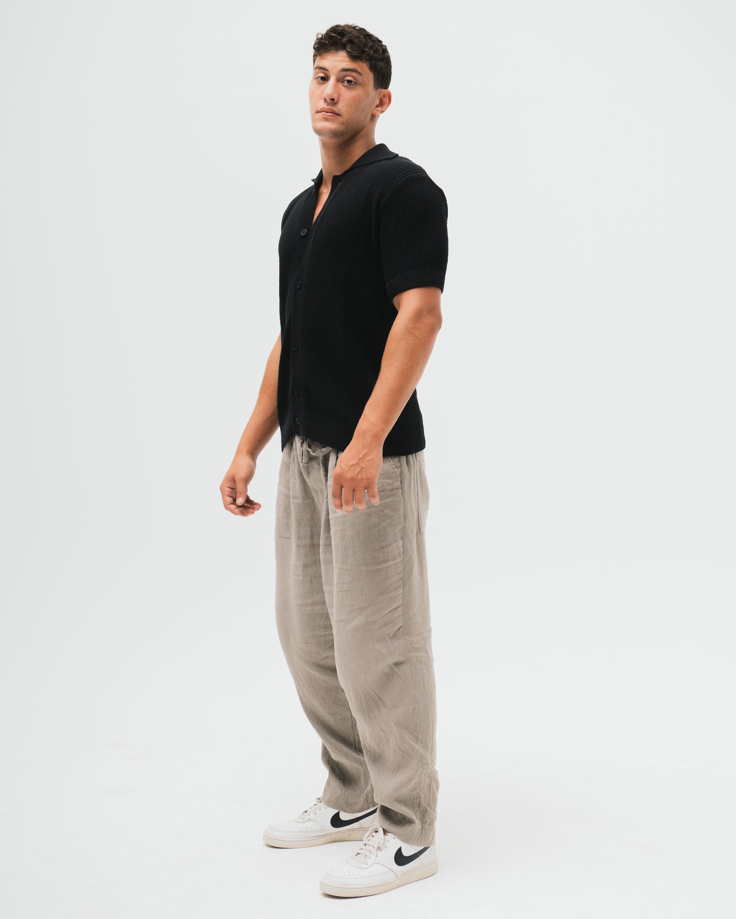 Bayside Loop Knitted Shirt - Black