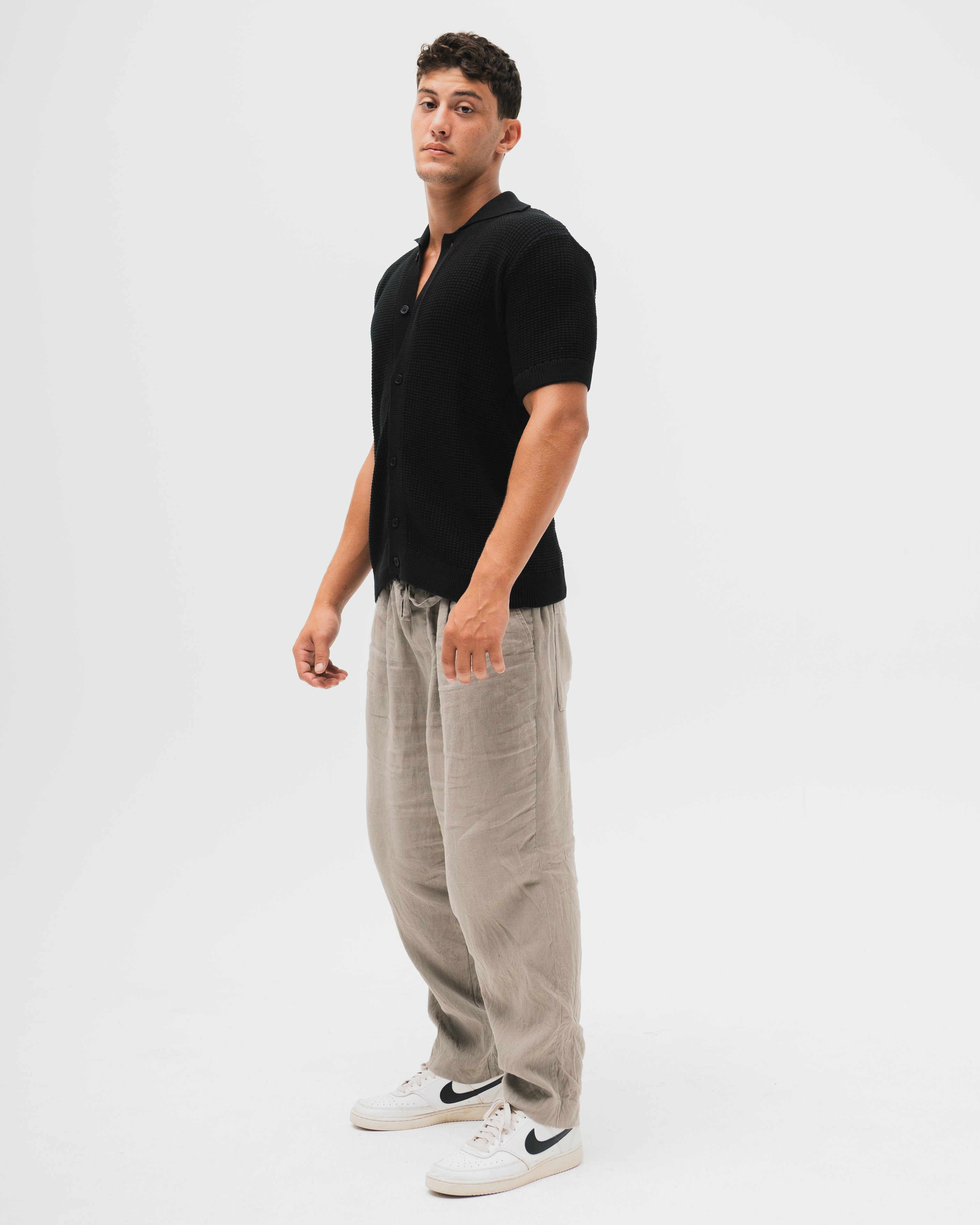 Bayside Loop Knitted Shirt - Black