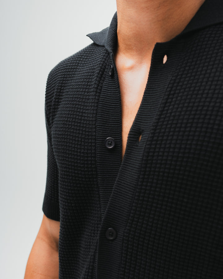 Bayside Loop Knitted Shirt - Black