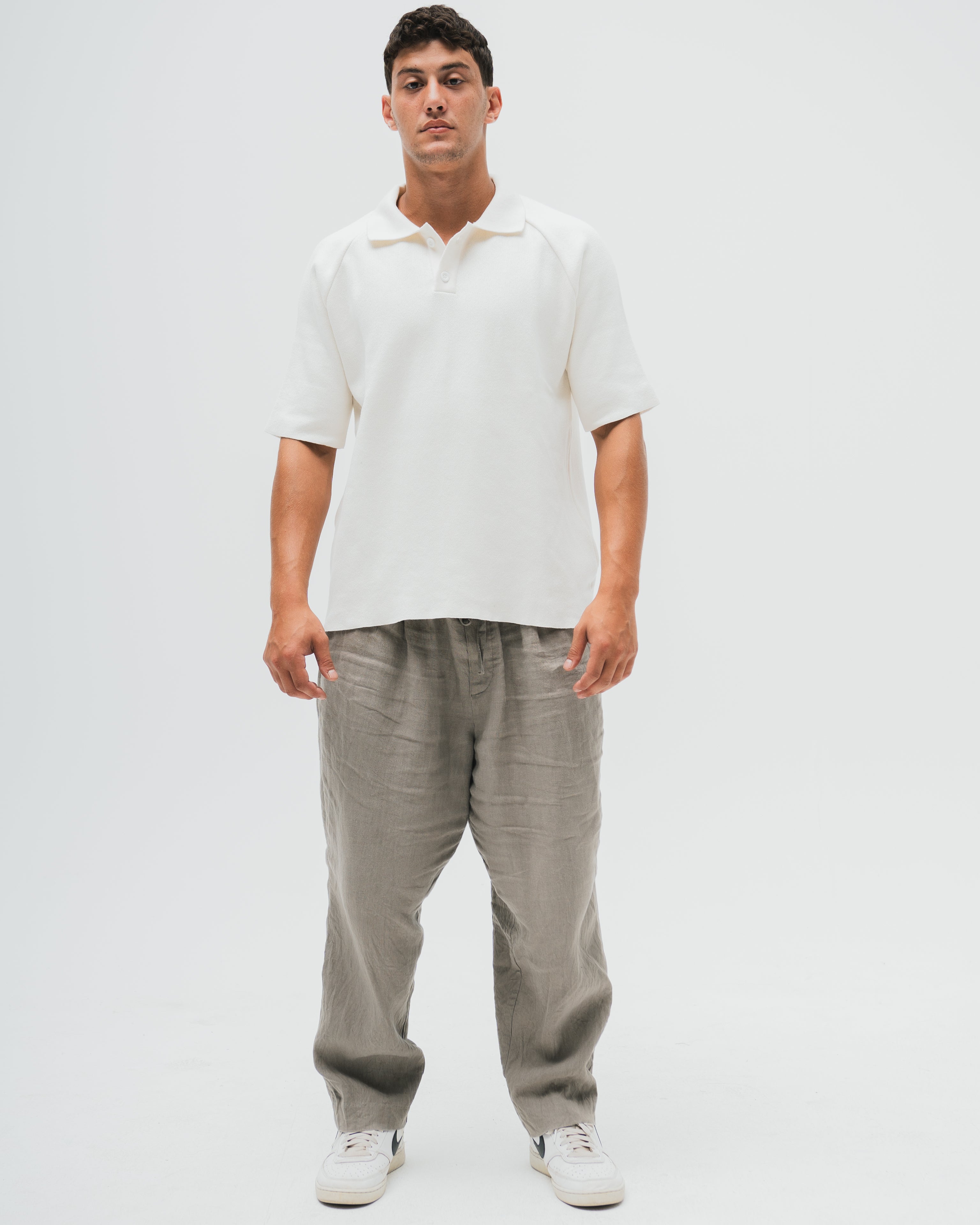 Everyday Knitted Polo - Off White