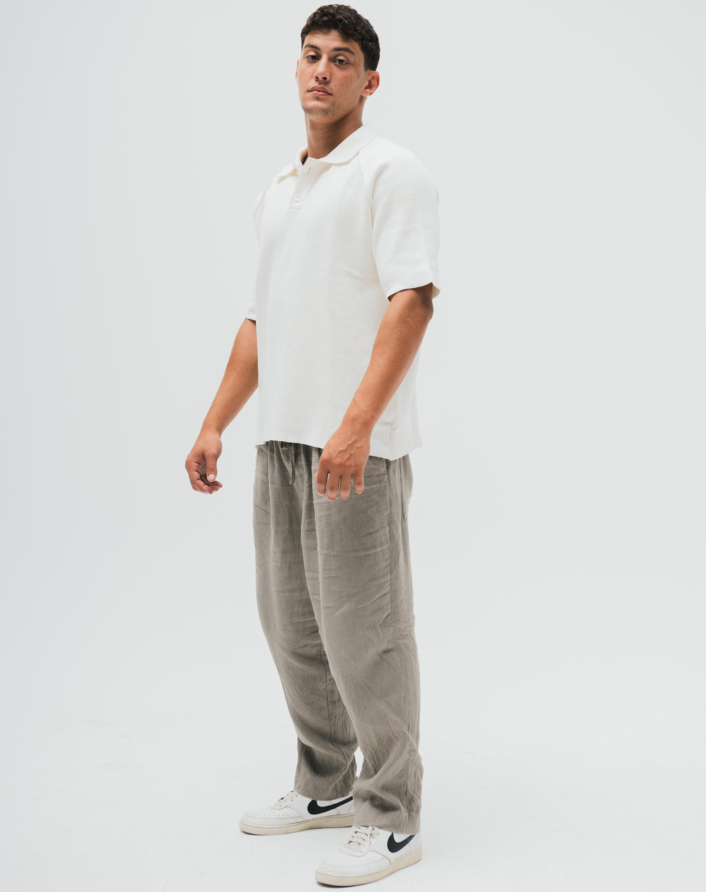 Everyday Knitted Polo - Off White