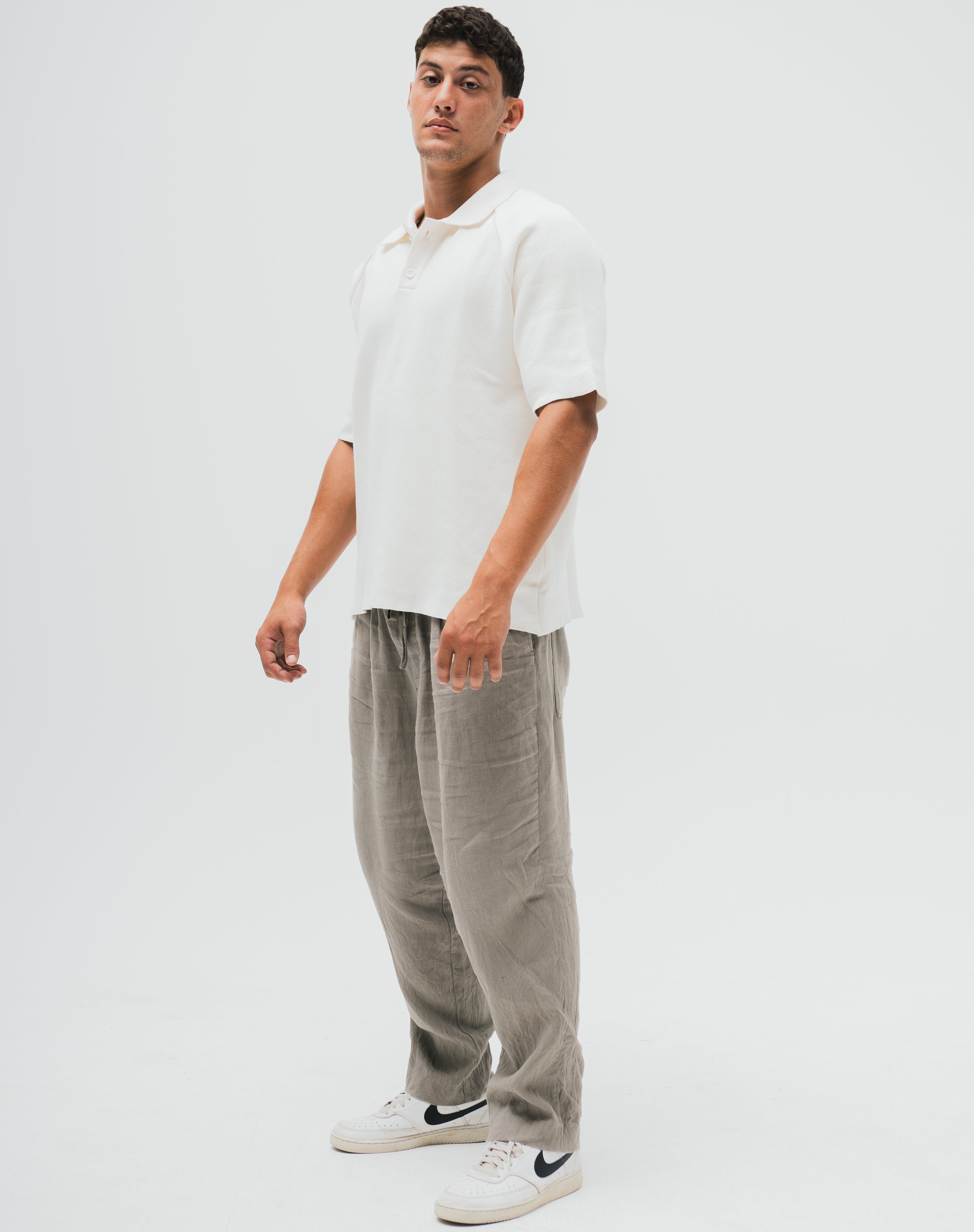 Everyday Knitted Polo - Off White