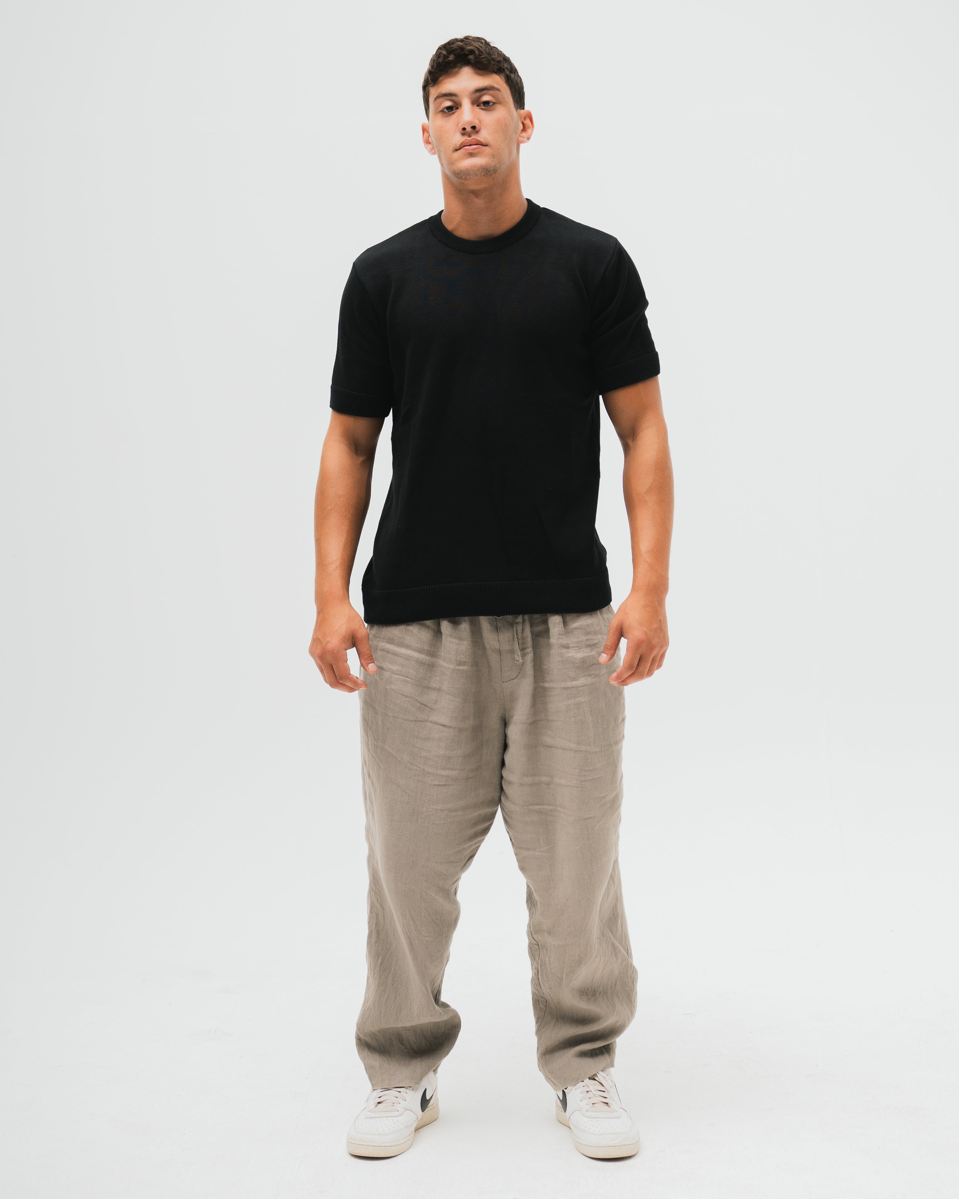 Everyday Knitted Tee  - Black