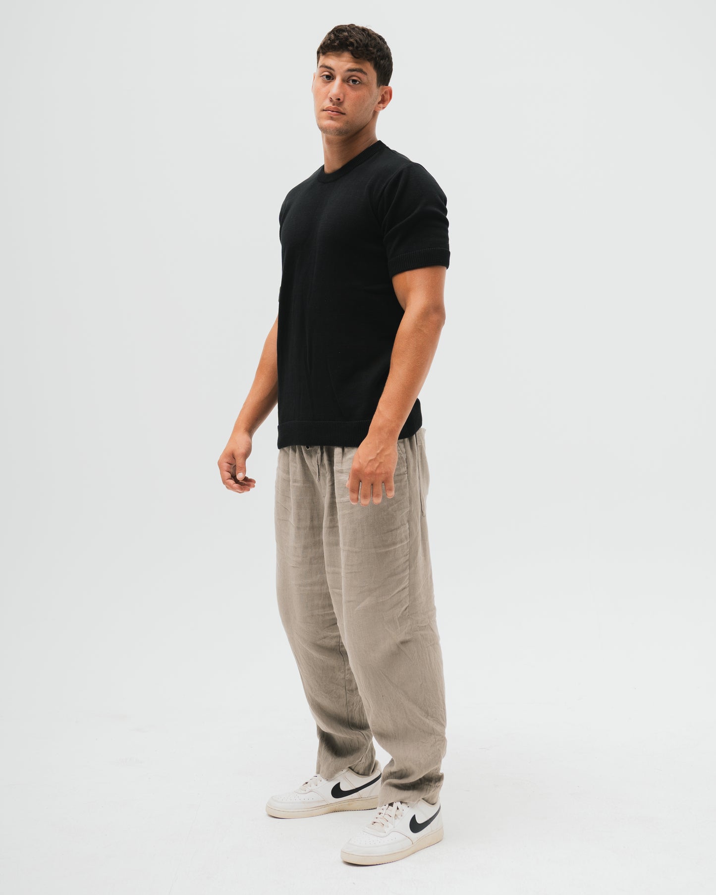 Everyday Knitted Tee  - Black