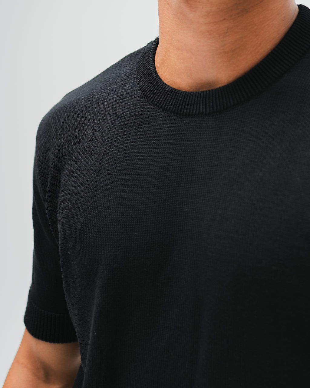 Everyday Knitted Tee  - Black