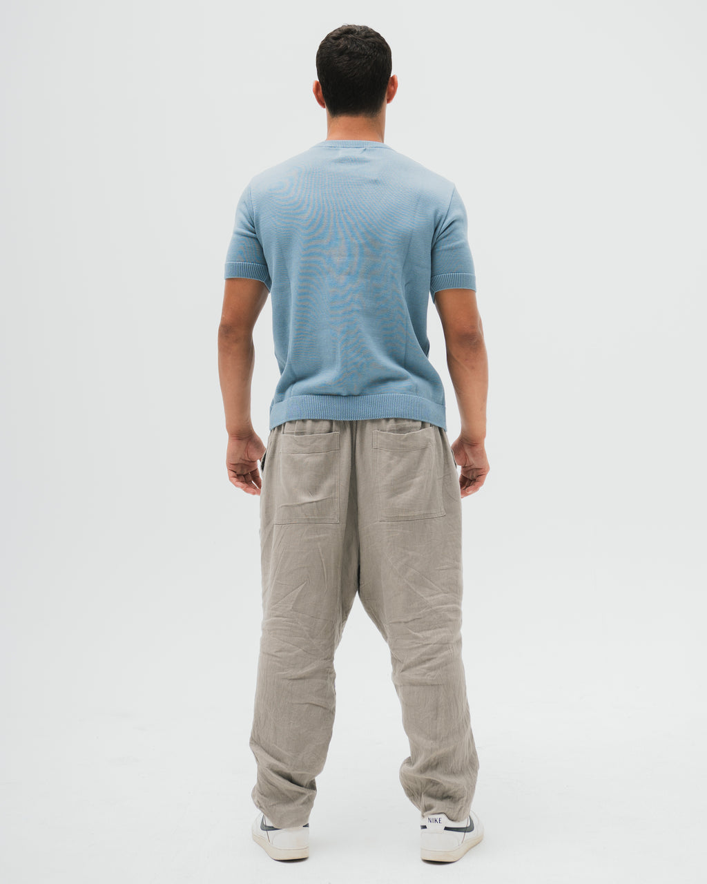 Everyday Knitted Tee  - Blue Grey